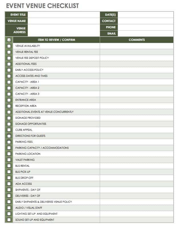 21 Free Event Planning Templates | Smartsheet in Event Management Template Excel