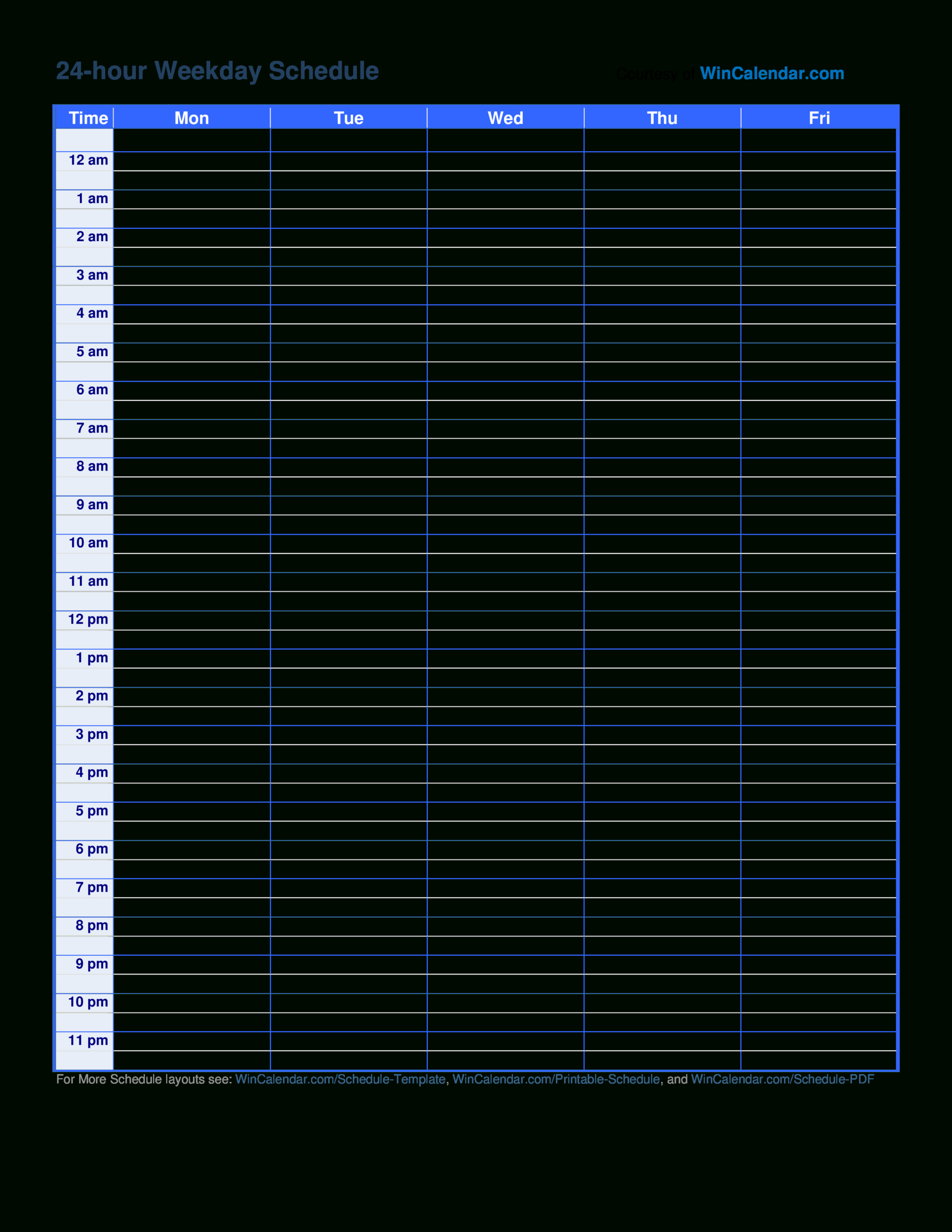 24 Hour Schedule  How To Create A 24 Hour Schedule inside Blank Schedule With Hourly Counter