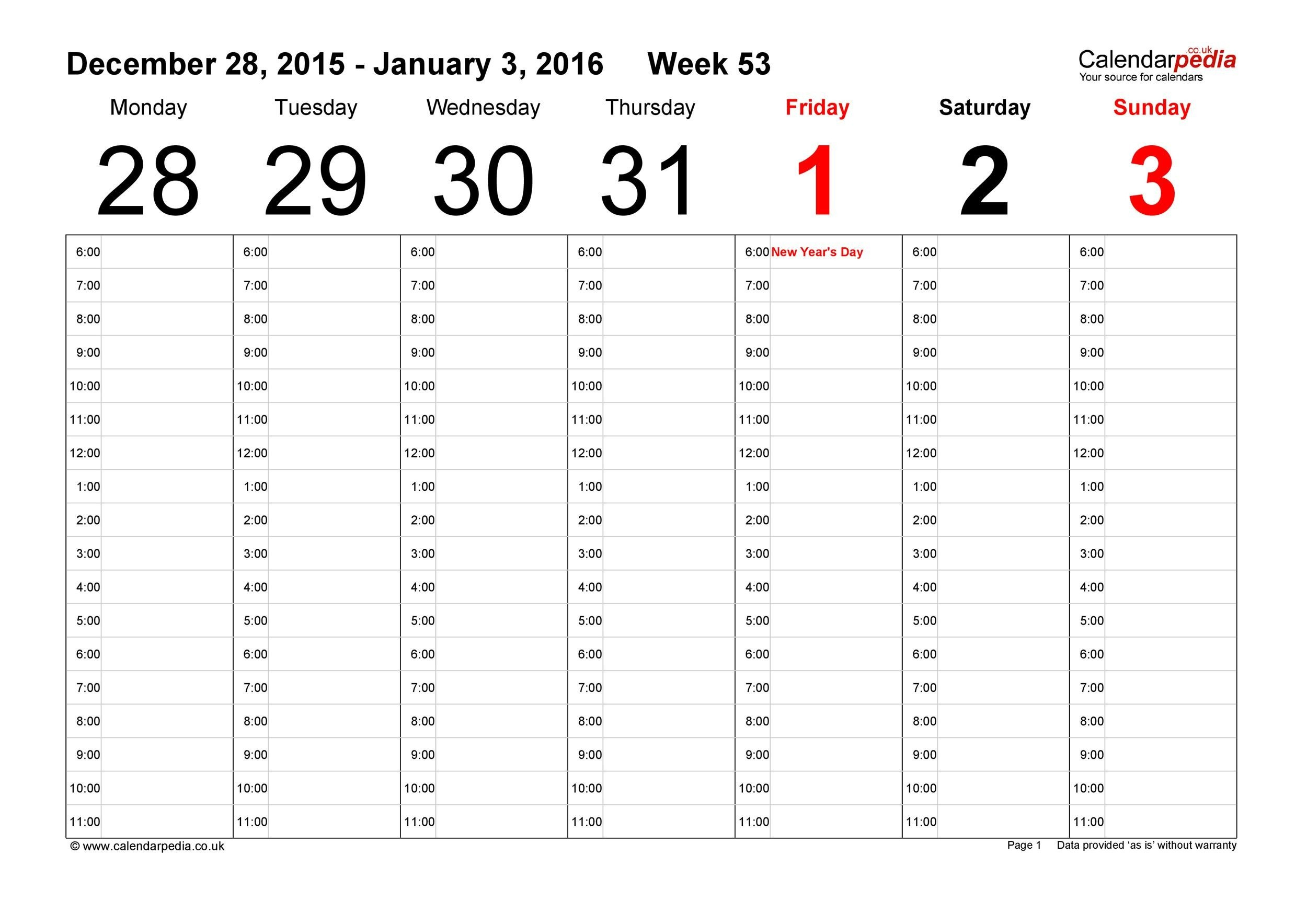 26 Blank Weekly Calendar Templates [Pdf, Excel, Word] ᐅ in Blank Calendar Word Template