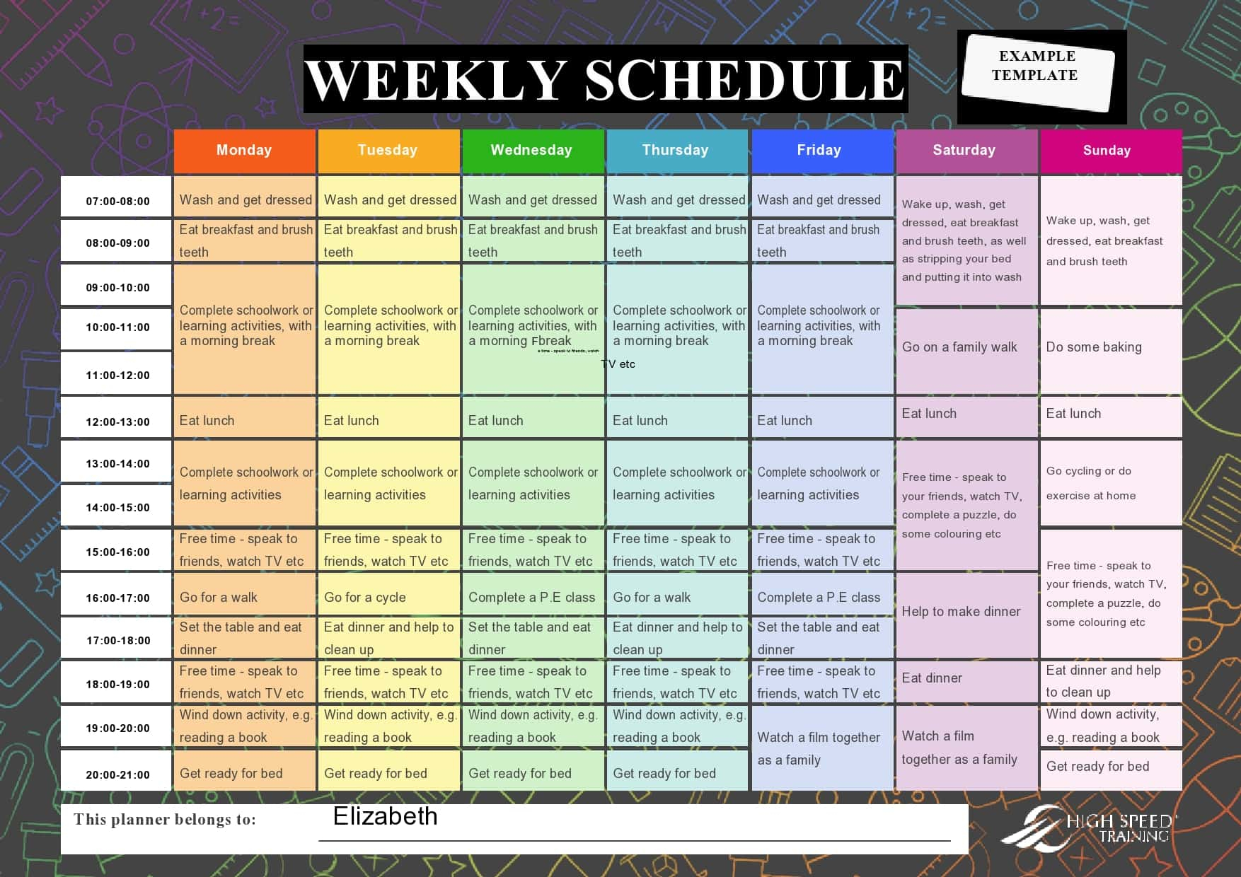 28 Free Weekly Schedule Templates [Excel, Word for 16 Week Calendar Template