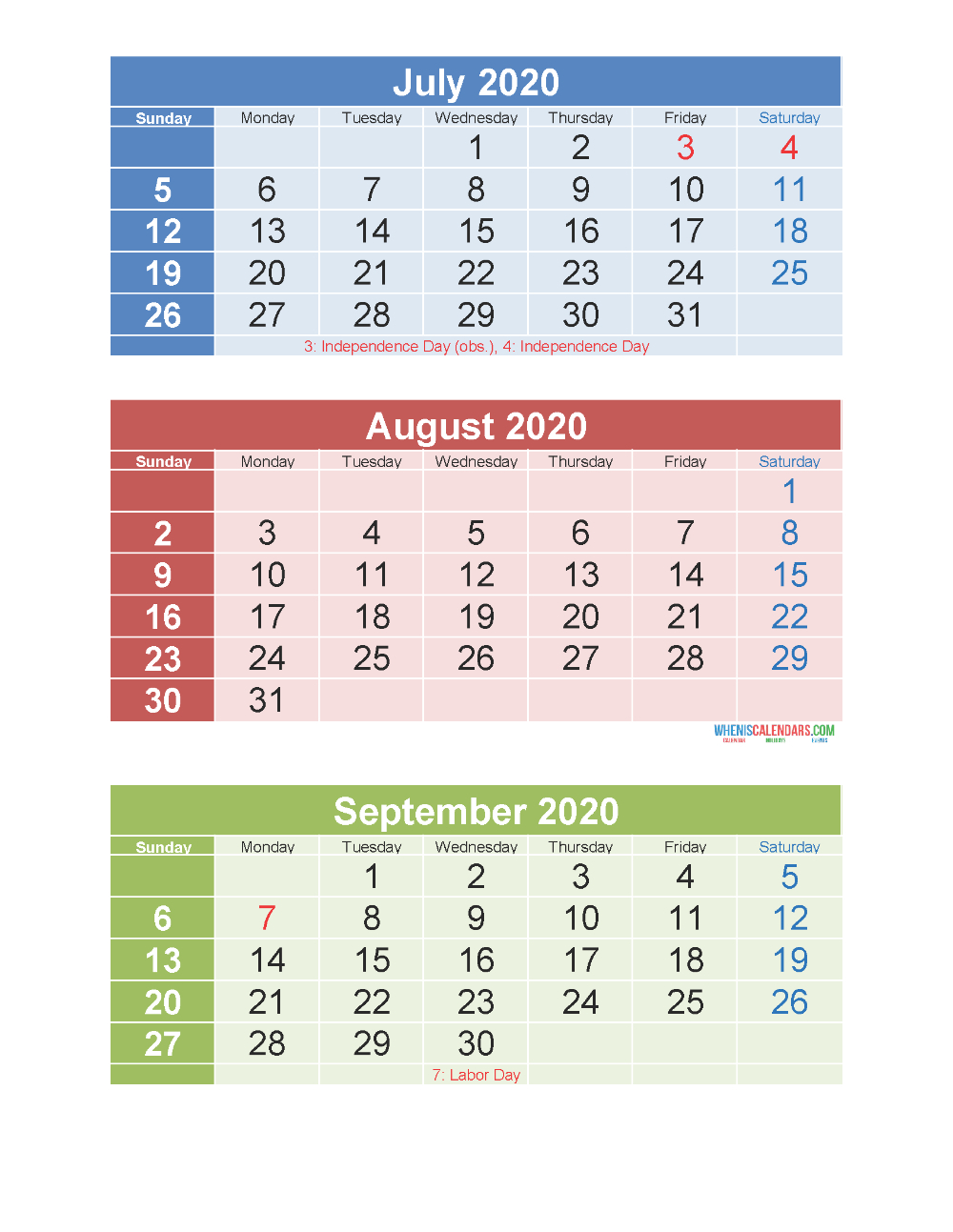 3 Month Calendar Printable 2020 | Calendar For Planning in React Native Calendars Agenda Example