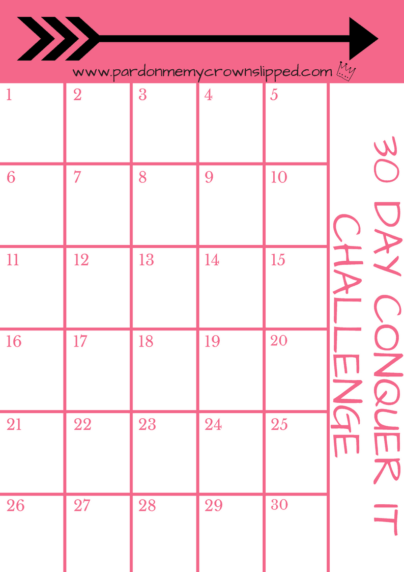 30 Day Blank Printable :Free Calendar Template with regard to Blank 30 Day Calendar