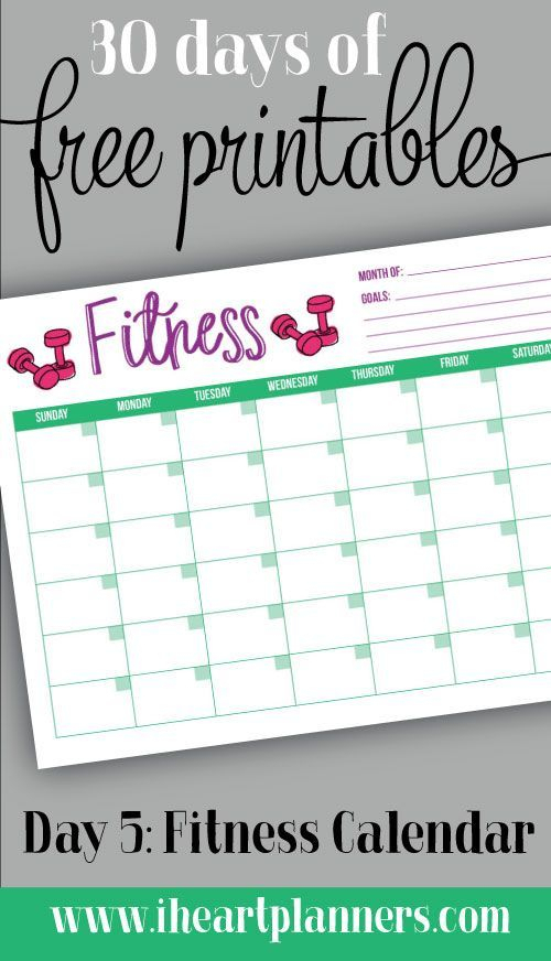 30 Days Of Free Printable: Monthly Fitness Calendar. Keep intended for 30 Day Printable Calendar