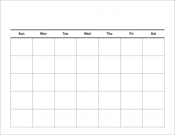 4 Week Blank Calendar Template :Free Calendar Template intended for One Week Blank Calendar
