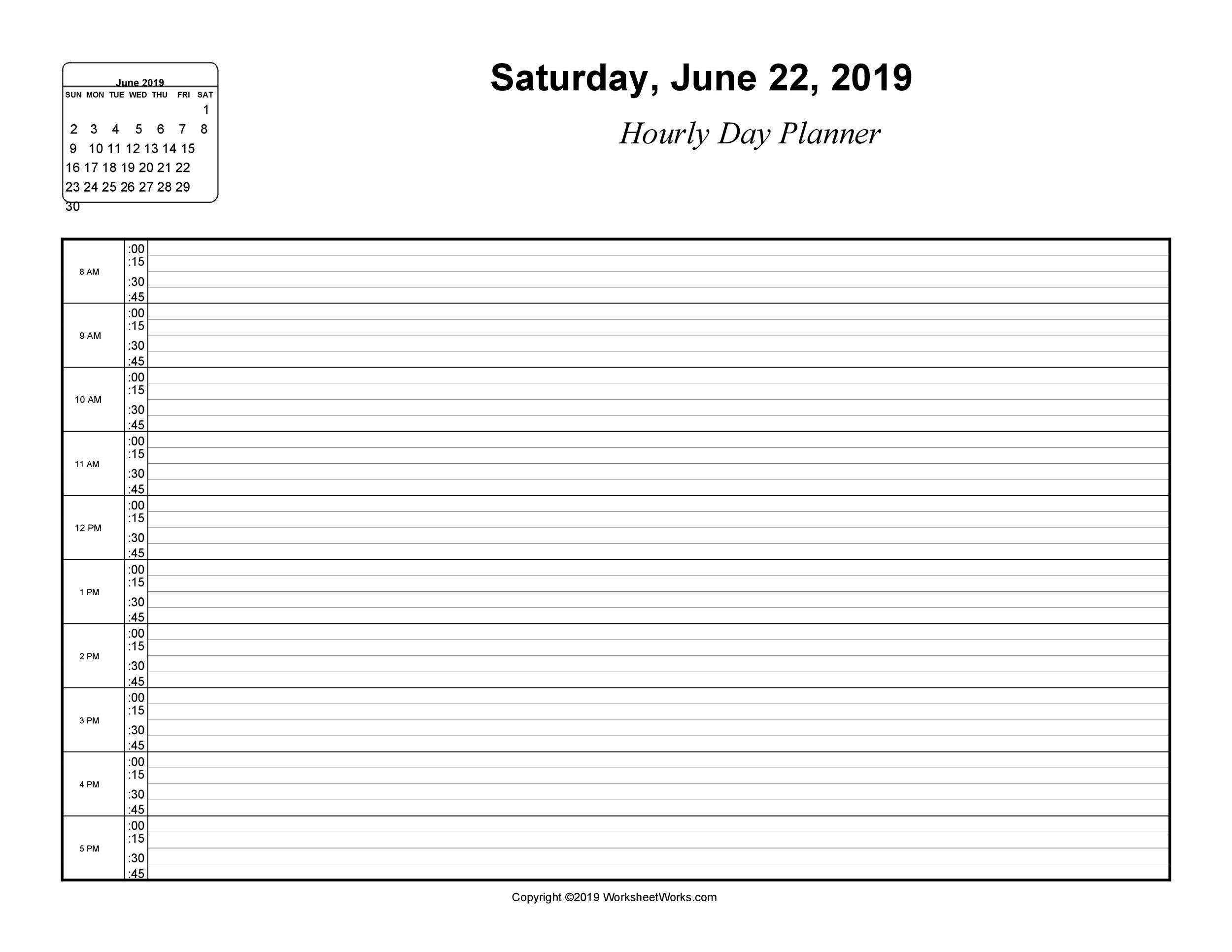43 Effective Hourly Schedule Templates (Excel &amp; Ms Word) ᐅ inside Hourly Calendar Template