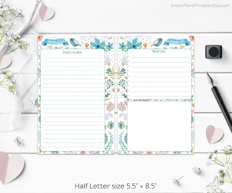 5.5 X 8.5 2021 Monthly Planner Printable Refill Calendar intended for 5.5 X 8.5 Calendar Printable