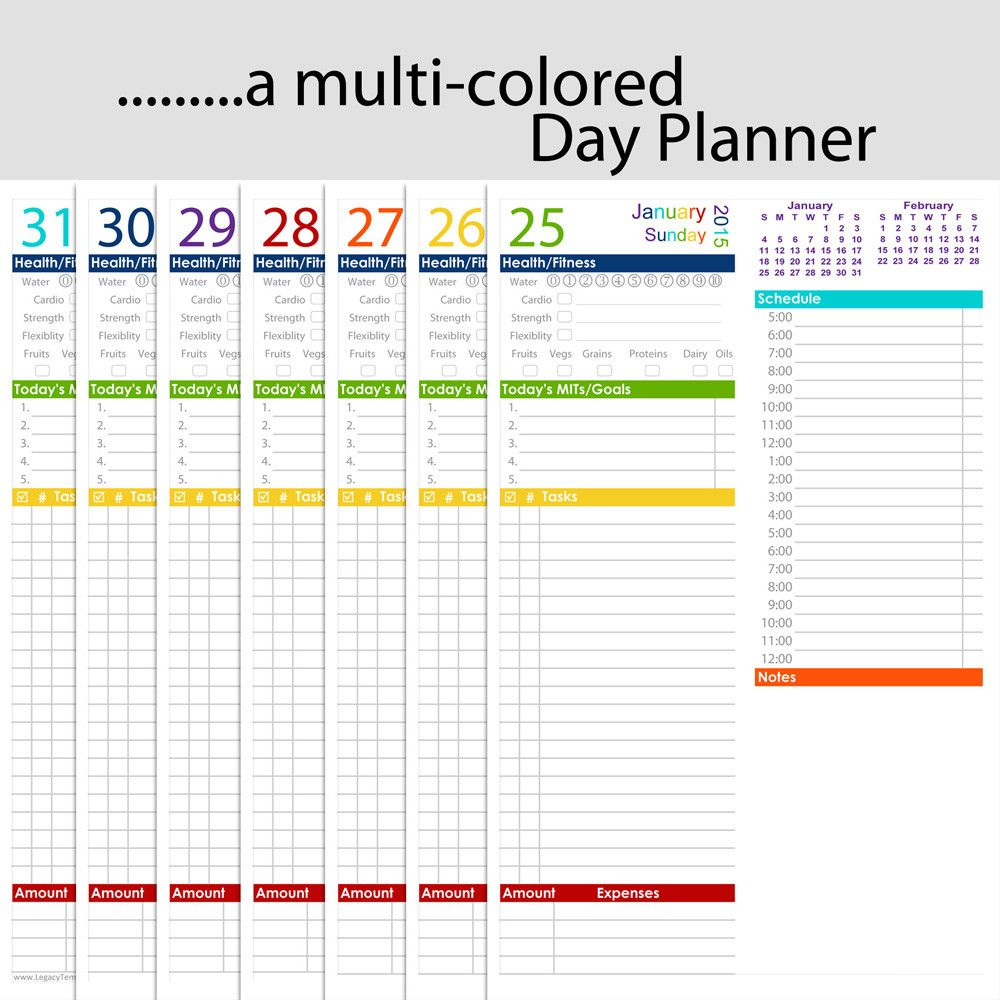 5.5 X 8.5 Planner Template Fresh Daily Printable Planner 5 intended for 5.5 X 8.5 Calendar Printable