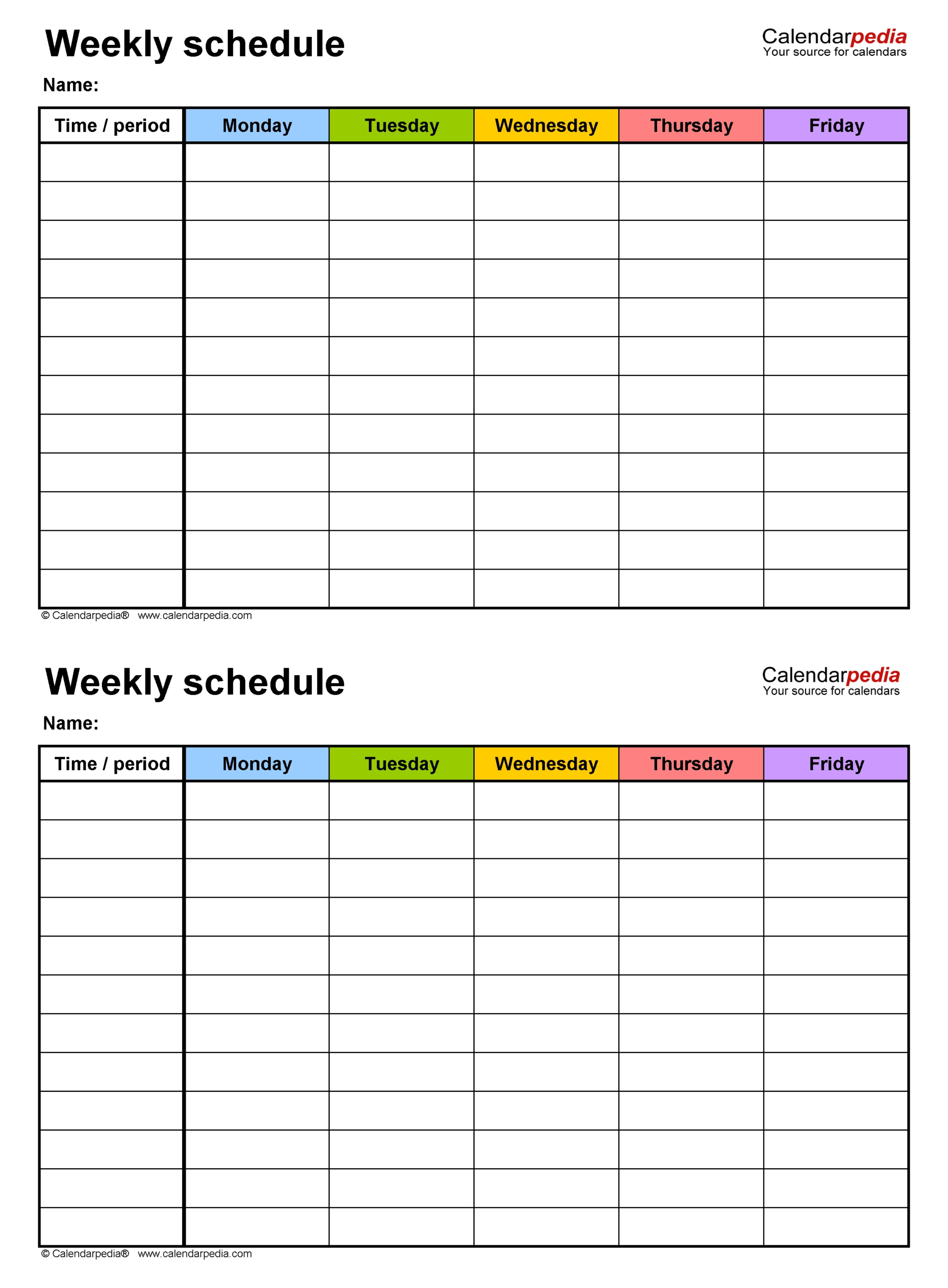 5 Day Hourly Calendar Template | Free Calendar Template with Blank 5 Week Calendar