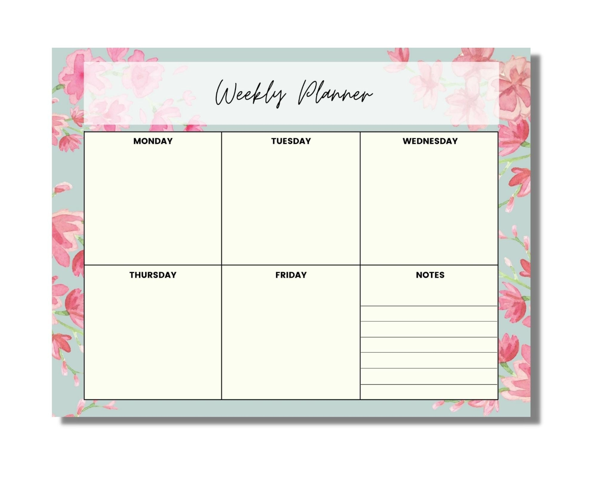 8.5 X 11 Inch Blank Weekly Calendar Template Weekly To Do with regard to Blank 5 Week Calendar