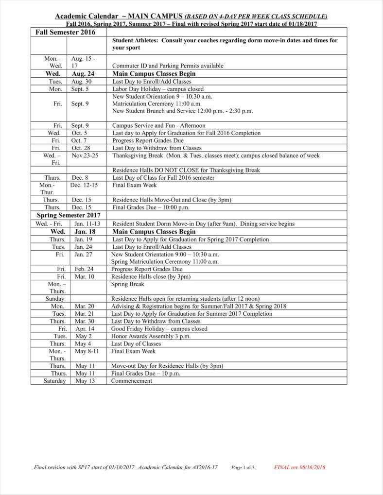 9+ Classroom Calendar Templates Free Samples, Examples intended for Quarterly Calendar Uci