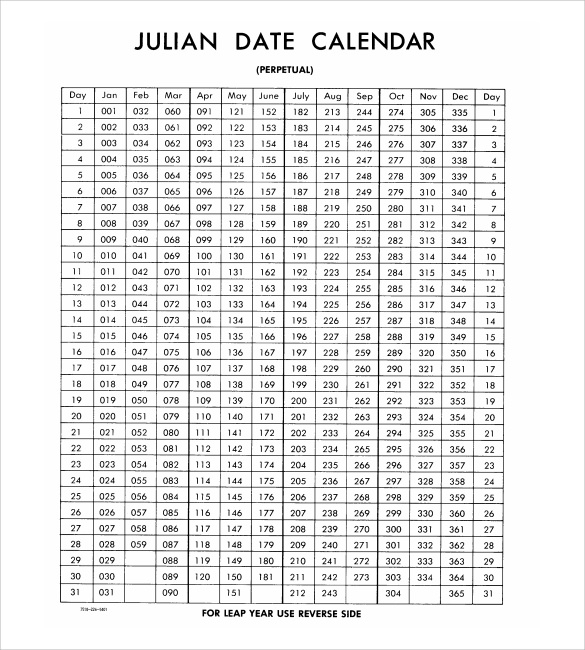 9 Julian Calendar Templates To Download | Sample Templates pertaining to 2018 Julian Dates
