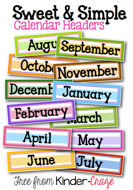 A Sweet And Simple Classroom Calendar | Classroom Calendar intended for Printable Calendar Numbers For Preschool
