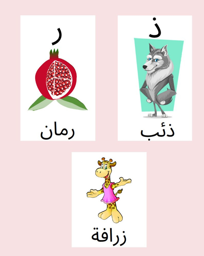 Arabic Alphabets Flashcards Printables | Etsy with regard to Arabic Flashcards Printable