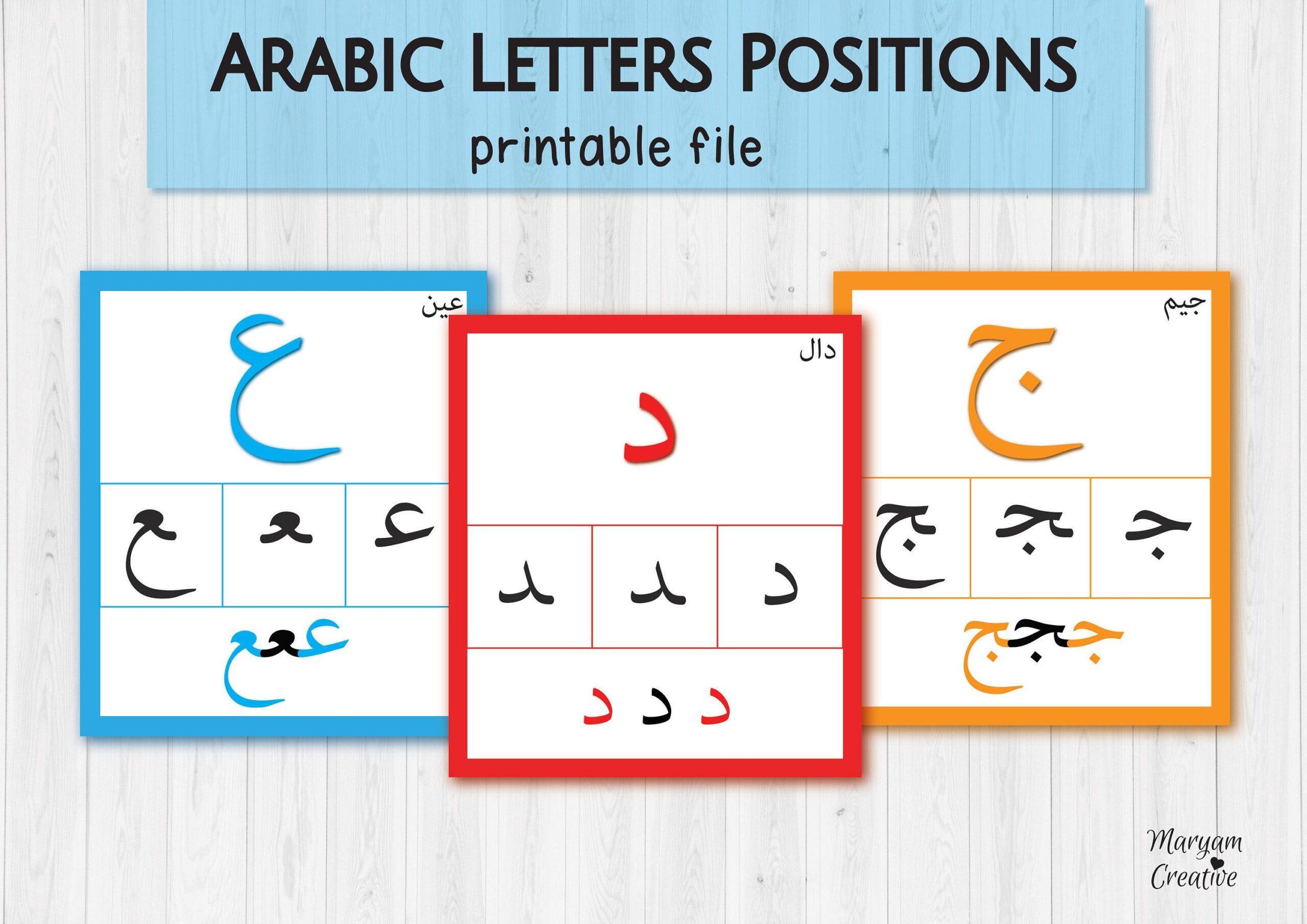 Arabic Flashcards Letters Positions Printable Alphabet with Arabic Flashcards Printable