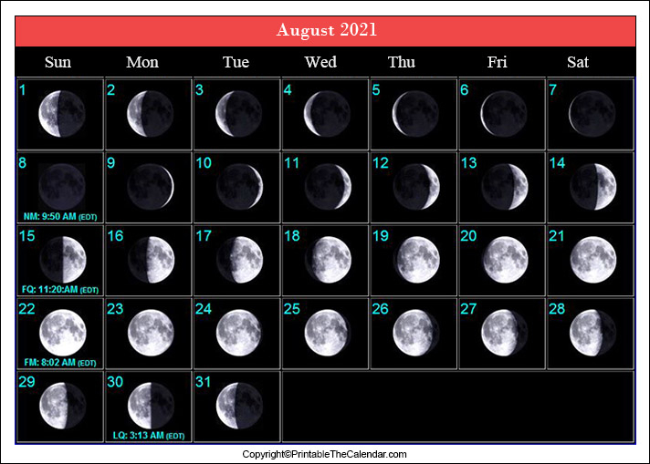 August Full Moon Calendar 2021 | Printable The Calendar pertaining to Sabong Calendar Guide 2021