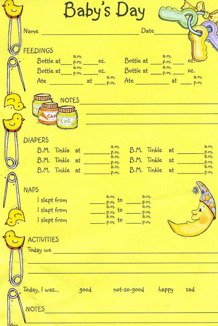 Baby Schedule Template | Day Care Daily Sheets | Infant intended for Daycare Daily Report Sheets