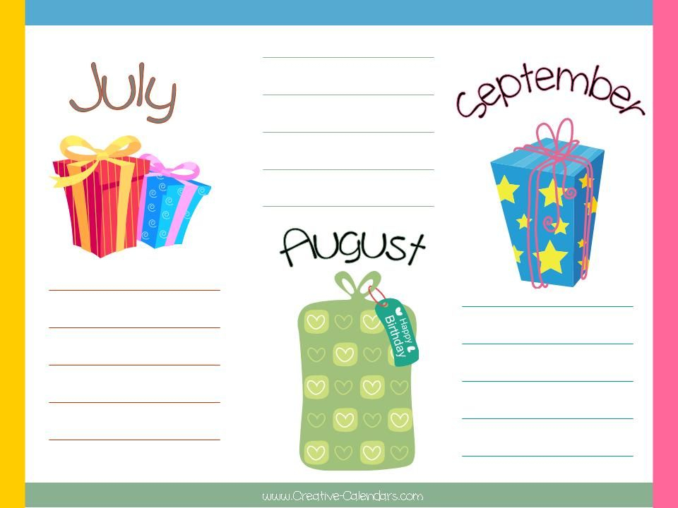 +Birthday+Calendar+Templates In 2020 | Birthday Chart regarding Printable Birthday Calendar For Classroom