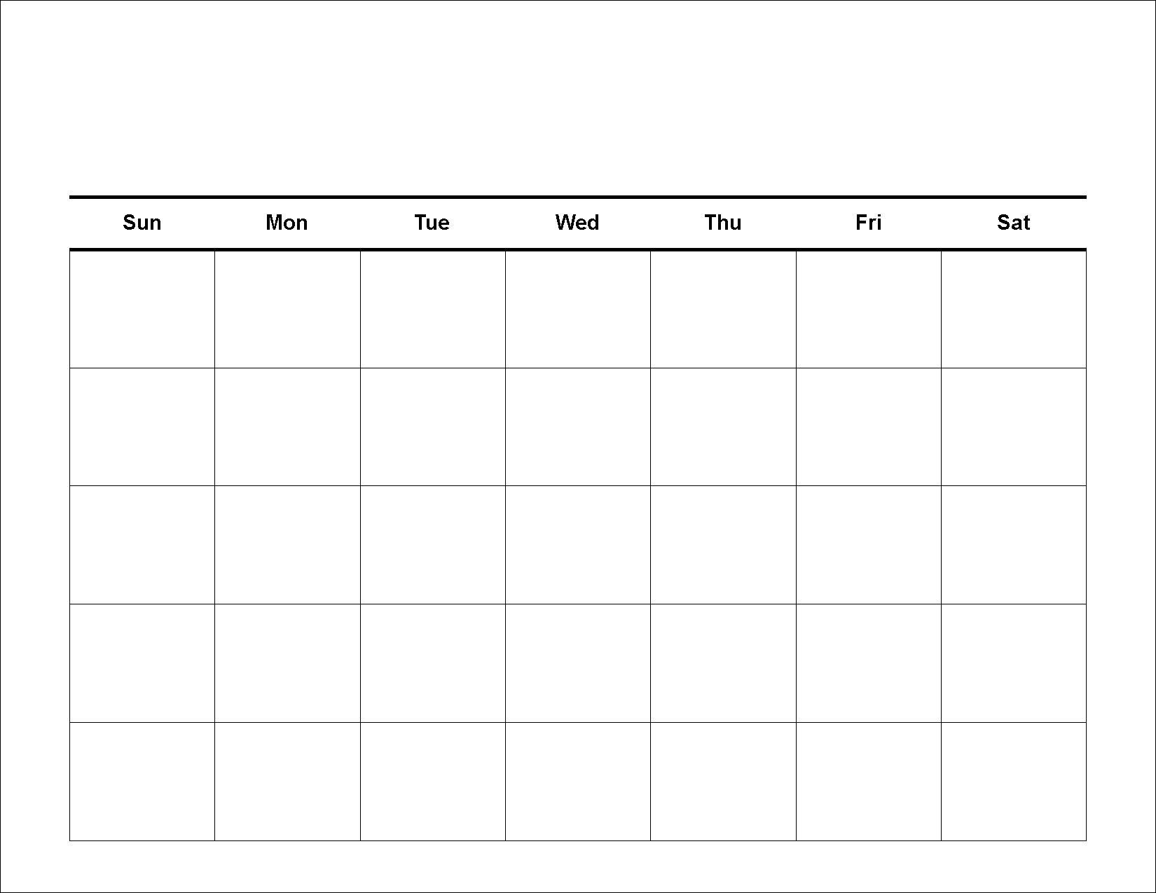 Blank 5 Day Week Calendar | Template Calendar Printable in 5 Day Week Planner Template