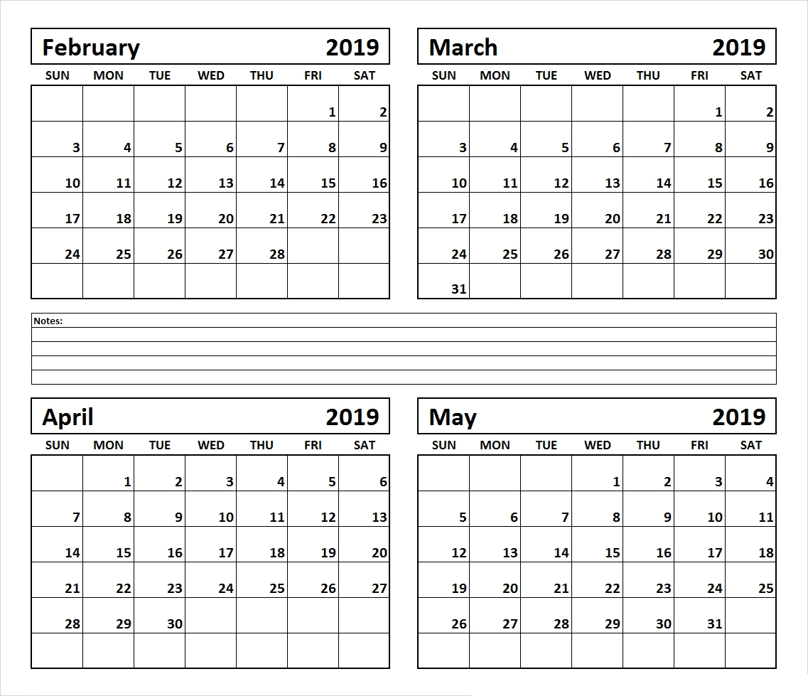 Blank Calendar 4 Months | Calendar Template Printable throughout 4 Month Blank Calendar