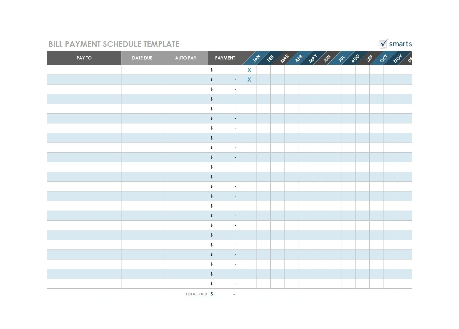 Blank Chart For Monthly Bills | Calendar Template Printable intended for Bill Calendar Template