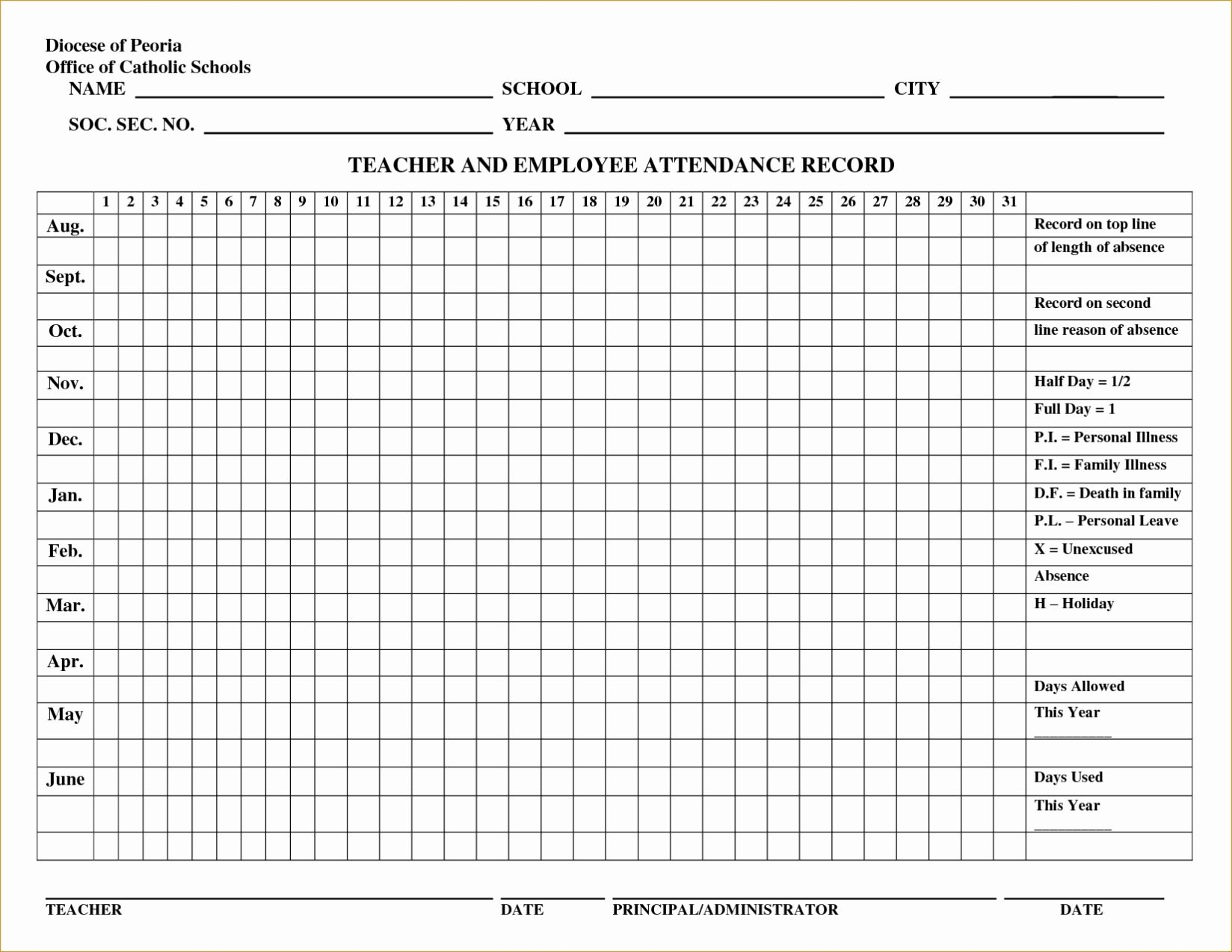Blank Employee Attendance Calendar Monthly | Blank intended for Blank Employee Schedule