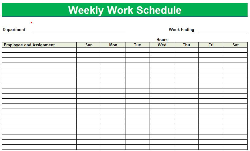 Blank Printable Weekly Schedule | Printable Weekly inside Blank Employee Schedule Template