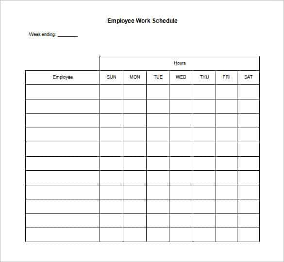 Blankemployeedailyworkscheduletemplatehhh  Schedule within Blank Employee Schedule