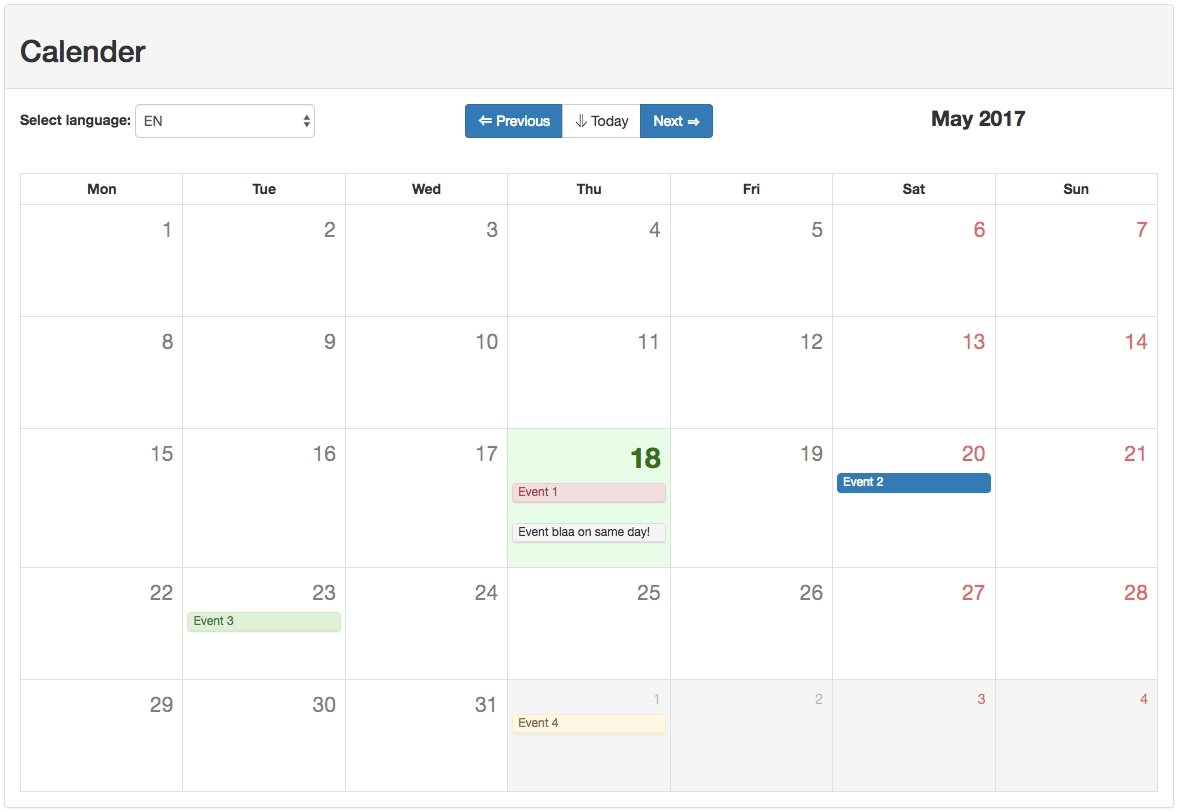 Bootstrap 4 Year Calendar | Ten Free Printable Calendar with Php Mysql Calendar Date Picker