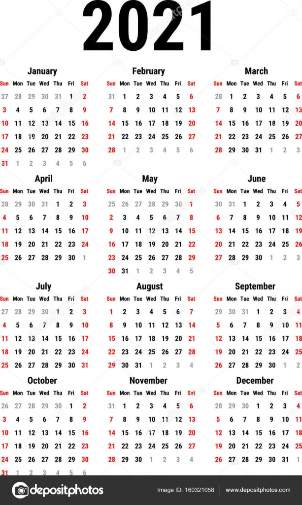 Calendario 2021 — Archivo Imágenes Vectoriales © 1507Kot throughout Calendario Del 2021 Con Semanas