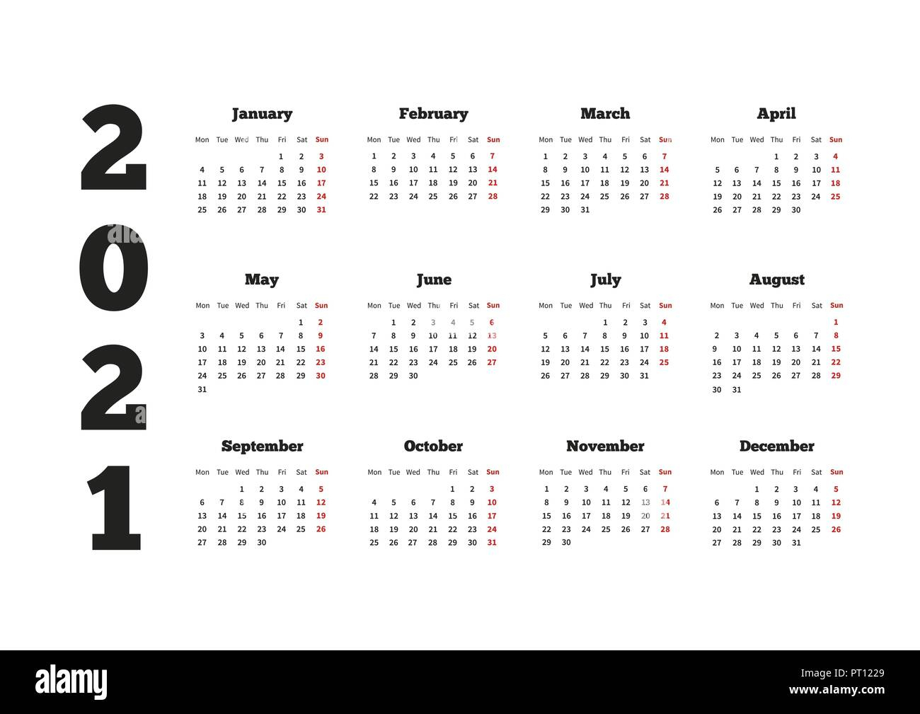Calendario Del Año 2021 Con La Semana A Partir Del Lunes within Calendario Del 2021 Con Semanas