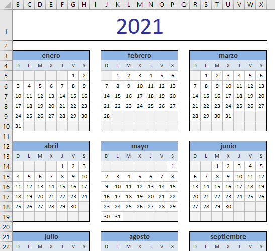 Calendario Excel 2021 with regard to Calendario Del 2021 Con Semanas