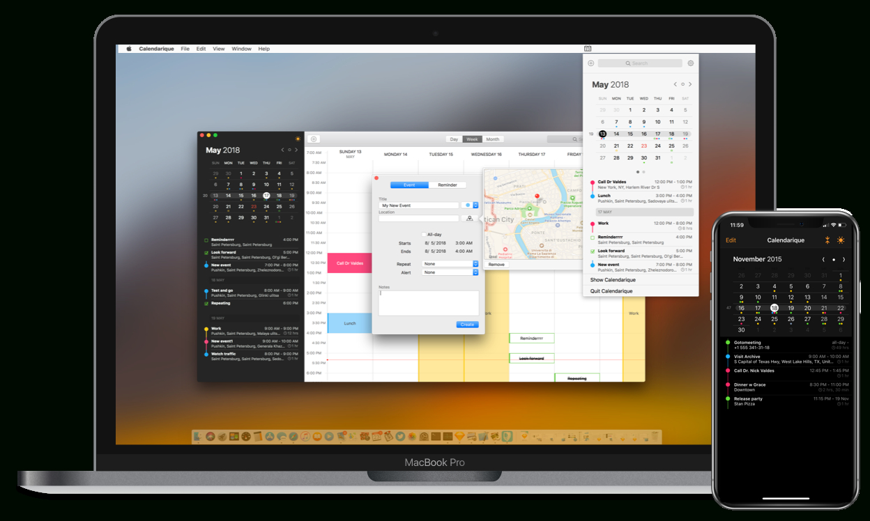 Calendarique  Calendar For Desktop, Notification Center pertaining to Calendar Desktop Widget