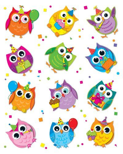 Carson Dellosa Celebrate With Colorful Owls Shape Stickers throughout Owl Birthday Chart