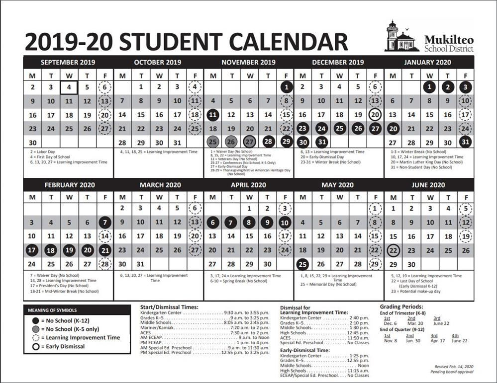 Columbia Elementary  Homepage with Mukilteo School District Calendar