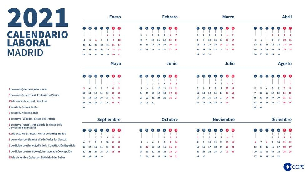 Consulta Aquí El Calendario Laboral De 2021: Festivos with regard to Calendario Del 2021 Con Semanas