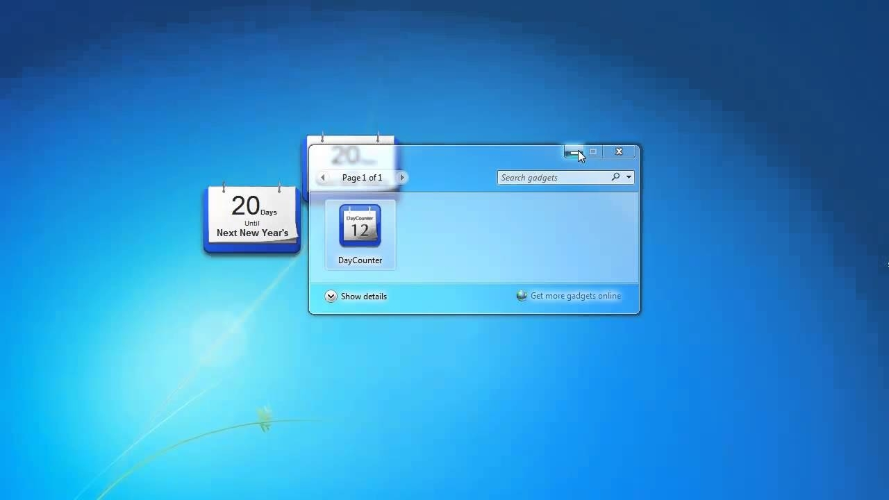 Countdown Calendar Gadget Windows 7 | Working Calendar with Desktop Calendar For Windows Xp