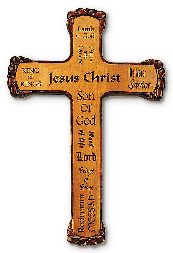 Cross Names Of Jesus Wood | Cokesbury with Safety Cross Calendar