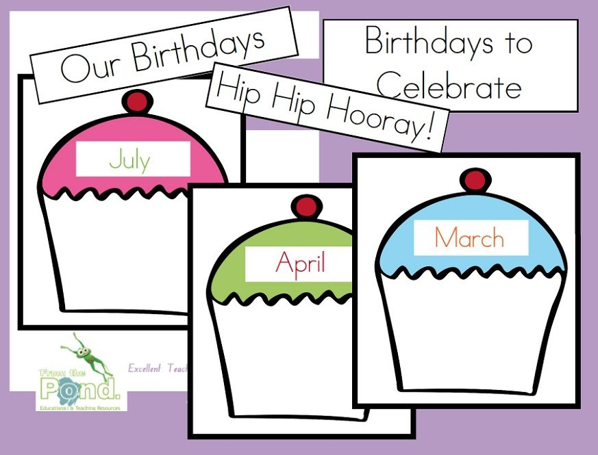 Cupcakes Birthday Posters  Display | Classroom Birthday, Birthday Charts, Classroom with Birthday Cupcake Display Classroom