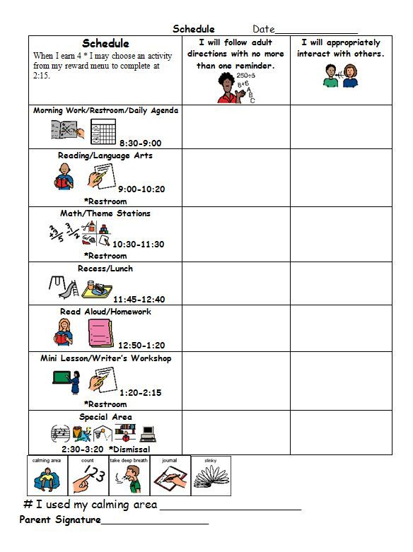 Daily Schedule Example #2 Target Skills | Special intended for Autism Social Skills Profile