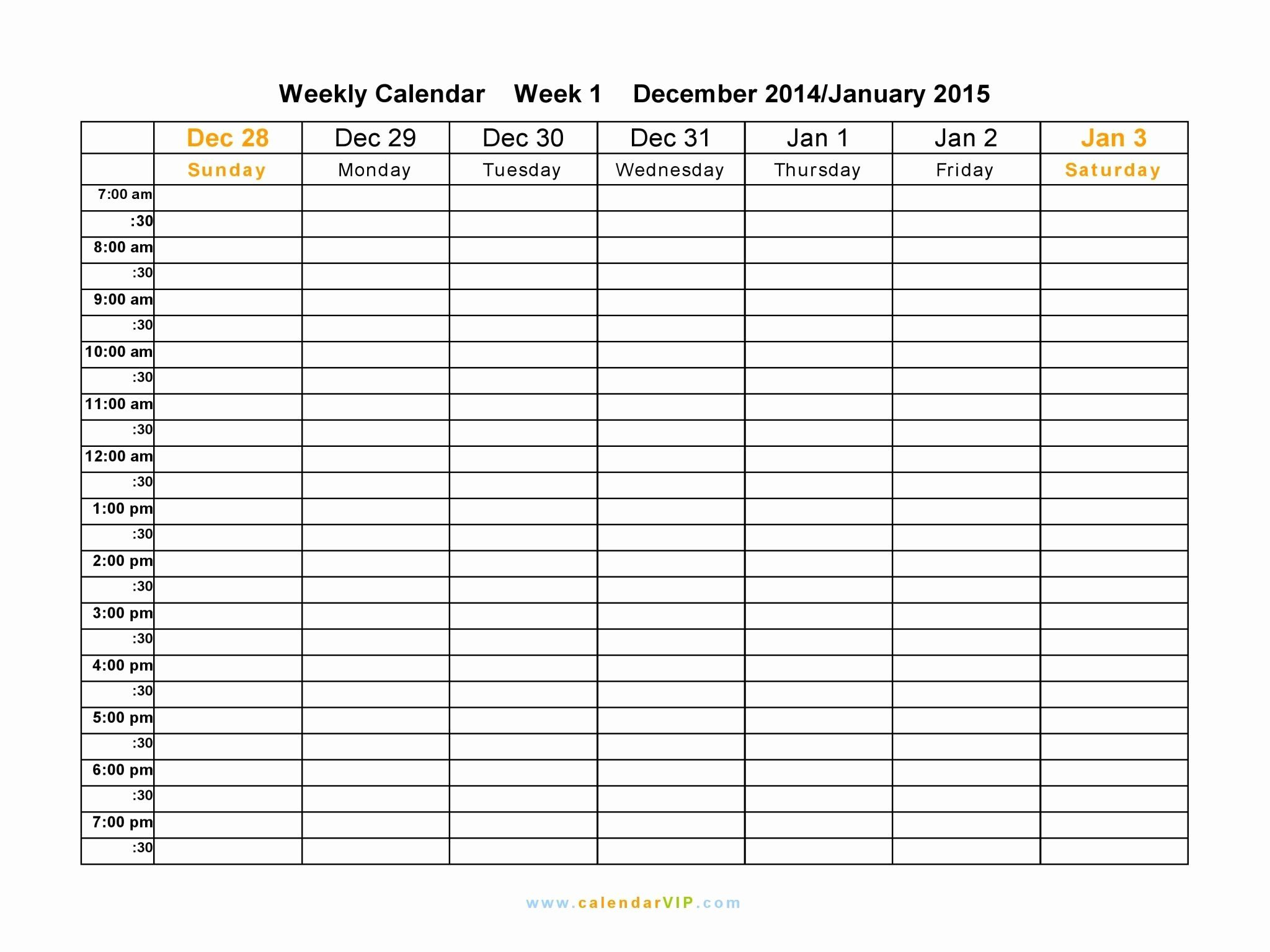 Daily Schedule Template Printable Fresh Free Printable inside Blank Two Week Calendar