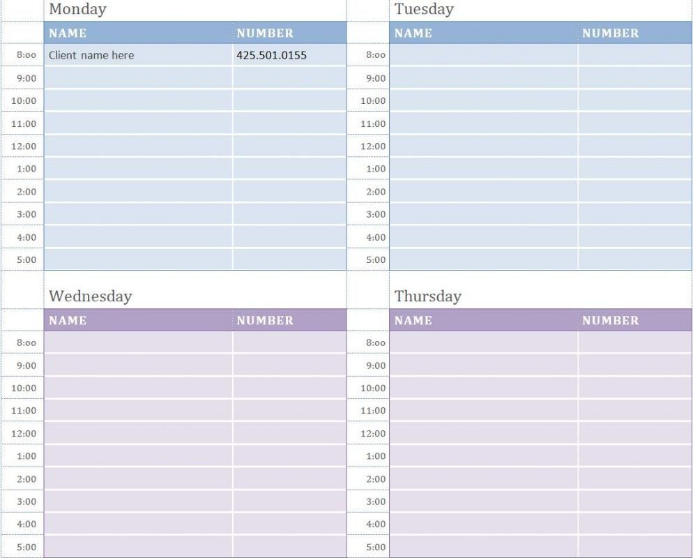Daily Schedule Template Printable | Weekly Appointment throughout Printable Appointment Calendar