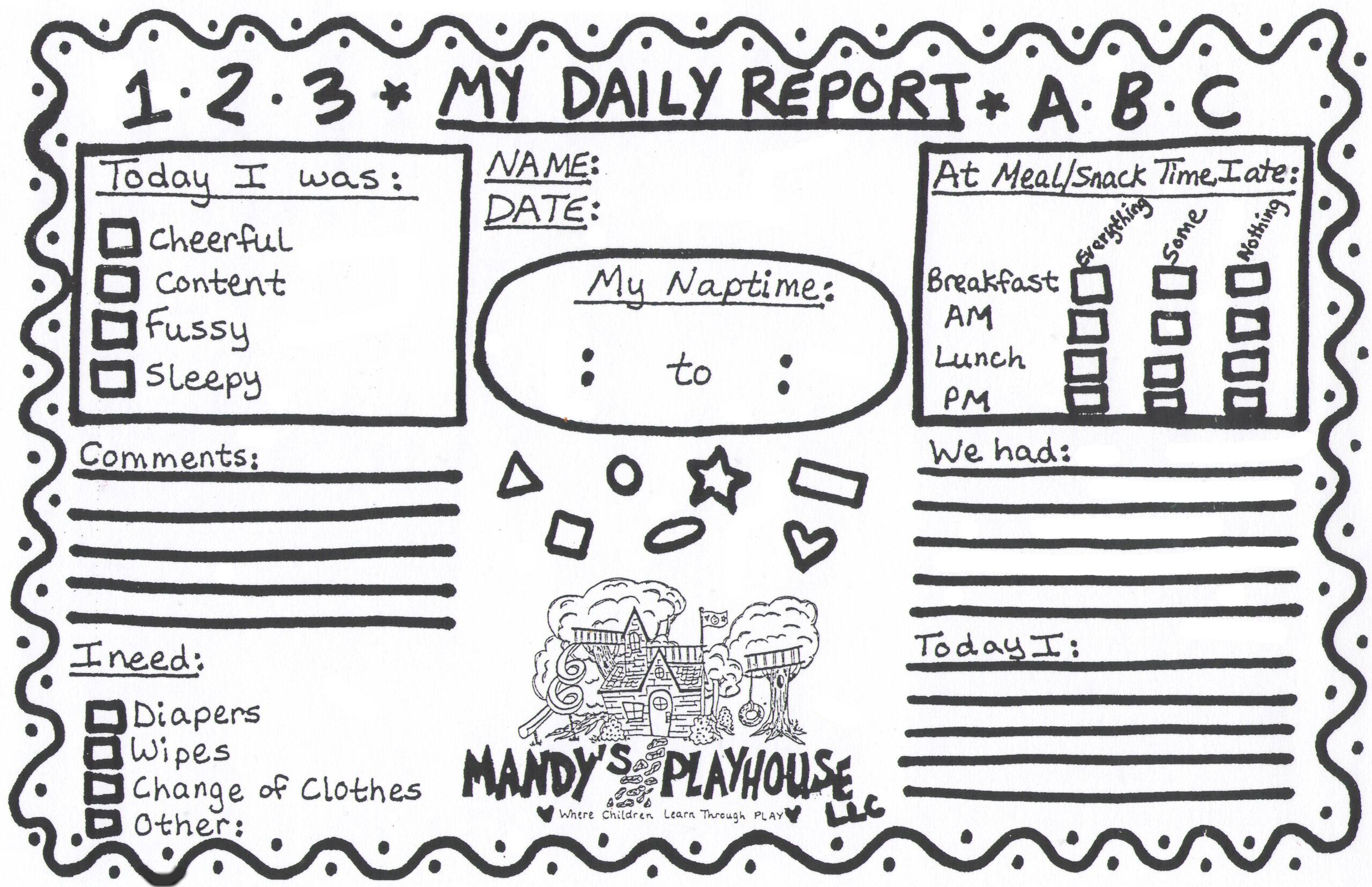 Day+Care+Daily+Report+Sheets In 2021 | Preschool Daily throughout Daycare Daily Report Sheets