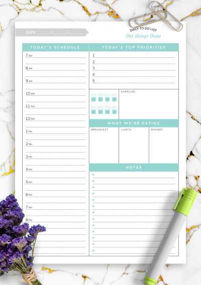 Download Printable Daily Hourly Planner Template  Get pertaining to Weekly Hourly Planner Pdf