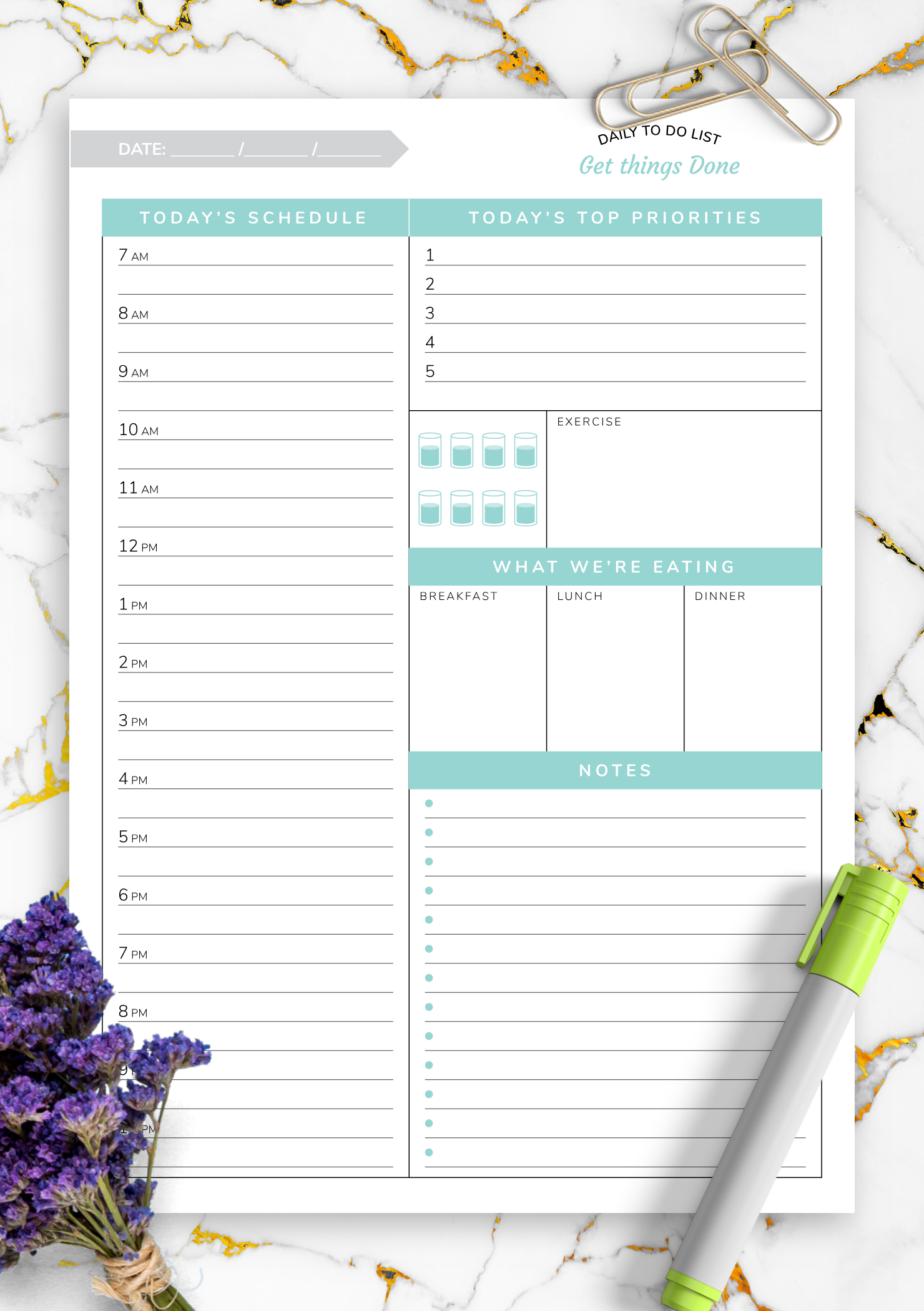 Download Printable Daily Hourly Planner Template  Get regarding Hourly Calendar Template