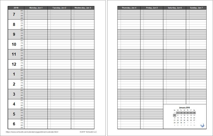 Download The Appointment Book Template From Vertex42 regarding Printable Appointment Calendar