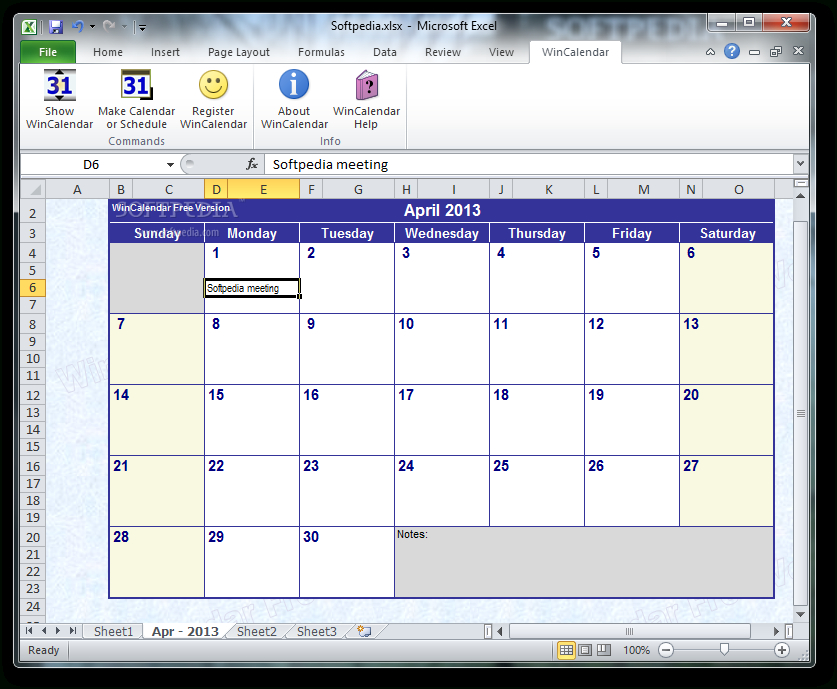 Download Wincalendar 4.43 with Desktop Calendar For Windows Xp