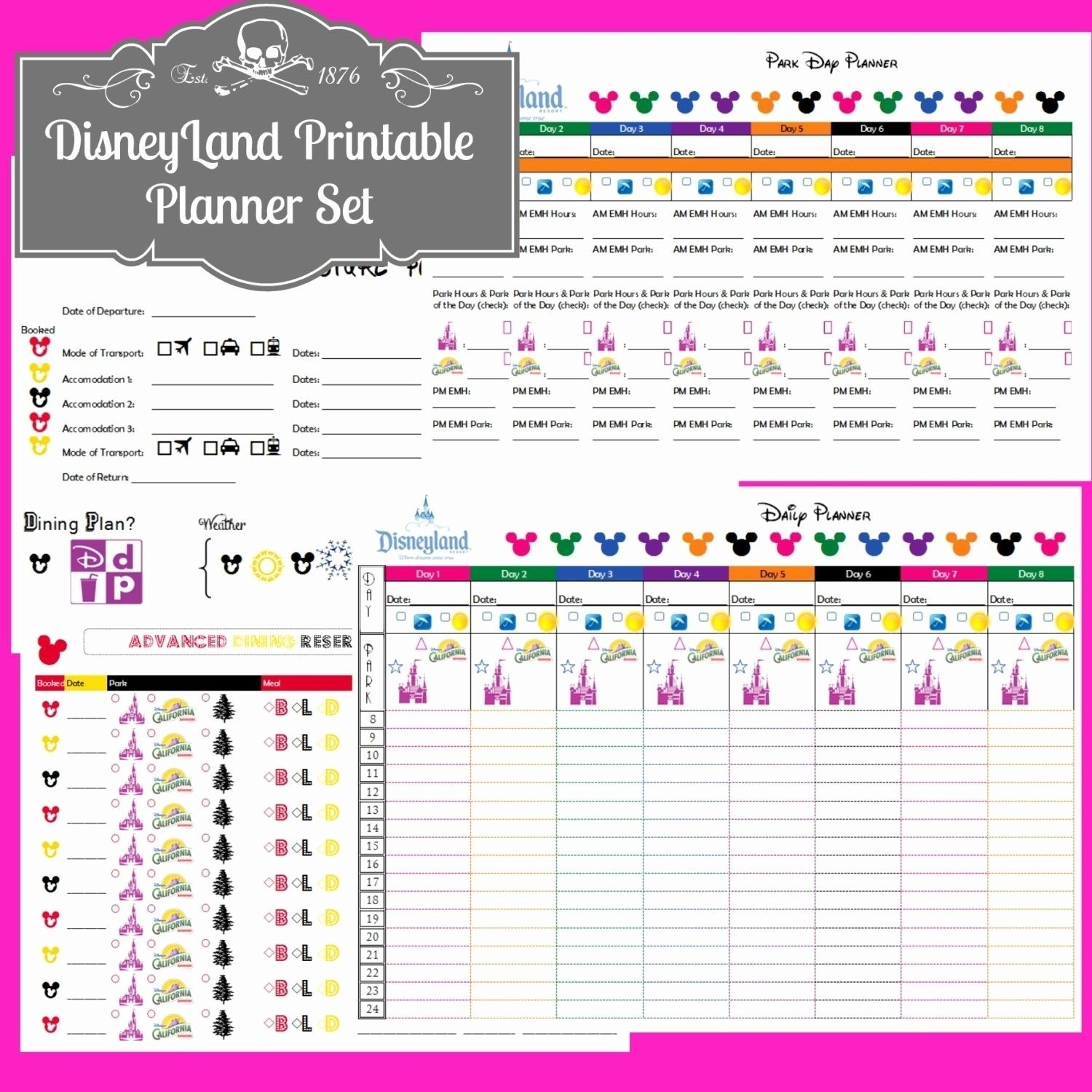 Downloadable Disney Itinerary Template | Calendar Template within Disney Itinerary Template