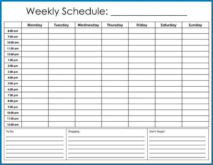 Editable Daily Schedule Template  Google Search throughout Blank Weekly Hourly Schedule