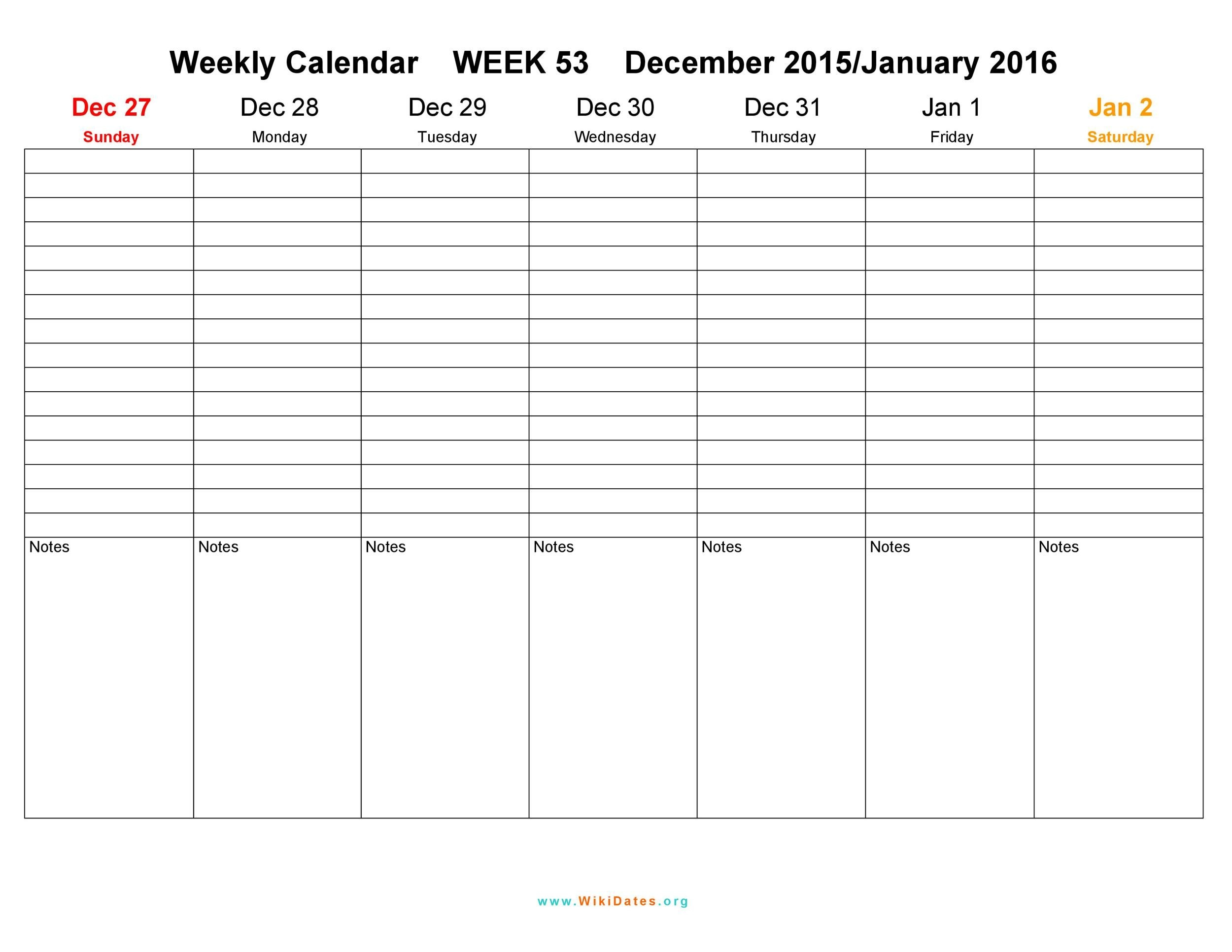 Effective 1 Week Calendar Template | Get Your Calendar with One Week Calendar Template