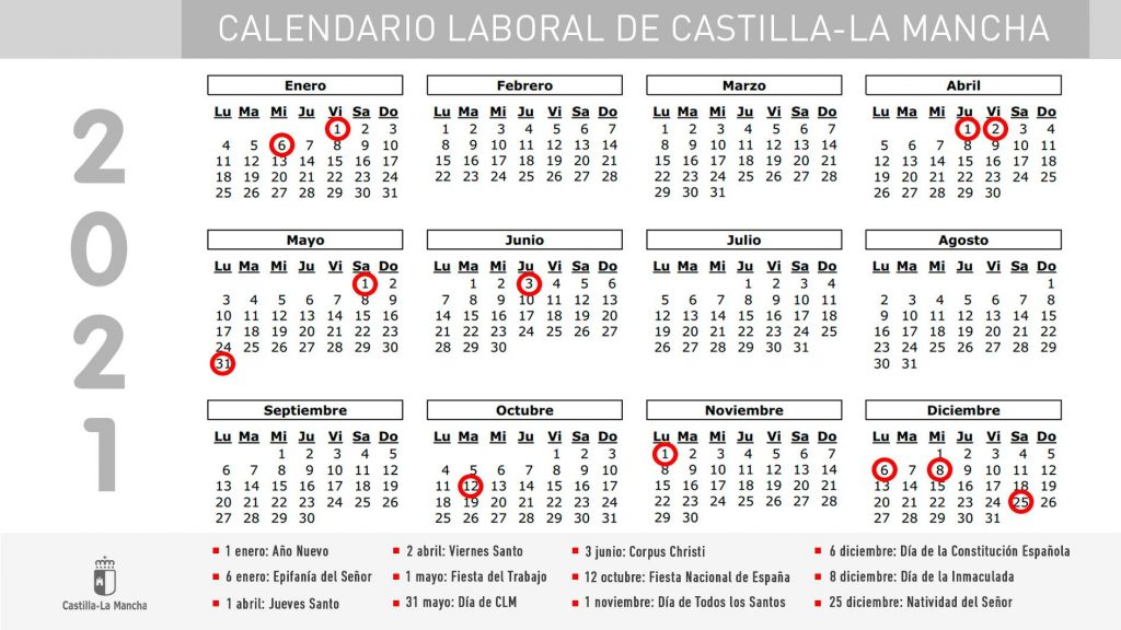 El Gobierno Regional Aprueba El Calendario Laboral De 2021 in Calendario Del 2021 Con Semanas
